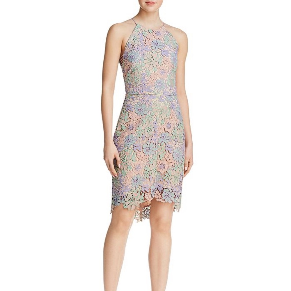 Floral Lace Halter Dress
